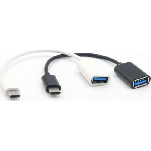 Wholesale 1000pcs/lot Type C Otg Cable Type-C Usb C Cable Adapter For Oneplus 3 Lg white black color in opp bag package