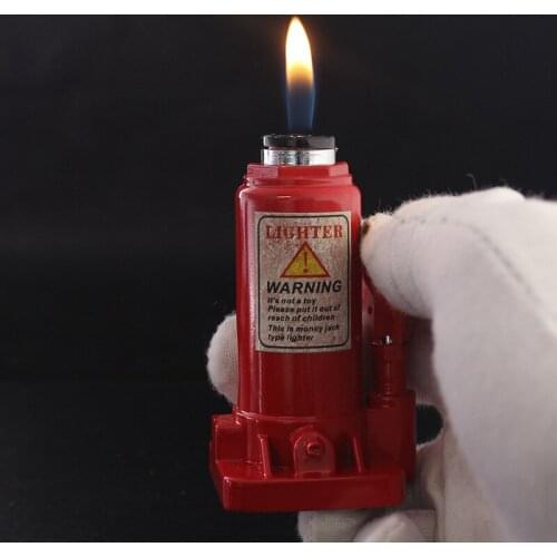 Creative Mini Hydraulic Jack Shaped Lighter Butane Refillable Lighters Nice Funny Gift