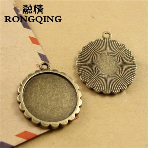 RONGQING 50pcs/lot Circle Retro Tray DIY Accessories Wholesale Craft 16MM