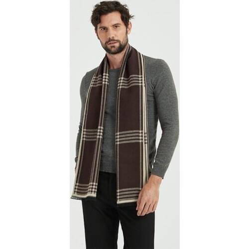 2020 Winter New Imitation Cashmere Scarf Mens Long Jacquard Double-sided Warm Scarf