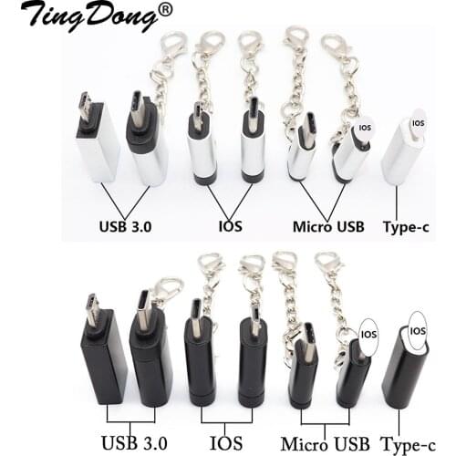 TingDong For iPhone Type-C Adapter to Micro USB / USB 3.0 Type C For iPhone/Android Data Cable Converter Adapter