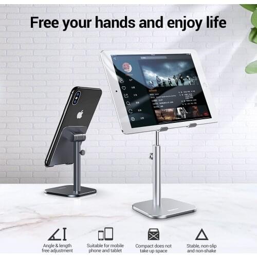 Universal Folding Metal Smart Phone Tablet Stand Adjustable Holder For iPhone Samsung Huawei Xiaomi Desktop Holder For Tablet