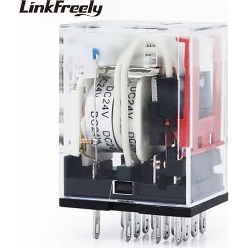 YJ4N-GS Miniature Electromagnetic Contact Relay 4-Way 14Pins 12VDC 24VDC 110VAC 220VAC Relay Replacement of MY4NJ HH54P JZX-4Z