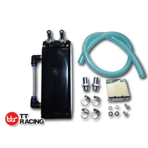 1L SQUARE G-STYLE BILLET ALUMINUM ENGINE OIL CATCH RESERVOIR TANK/ CAN BLACK