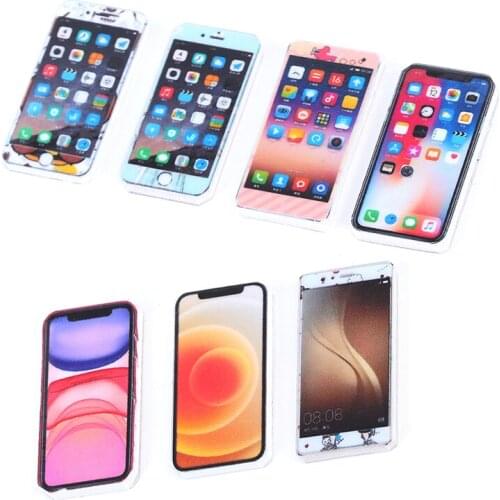 1PC 1:12 Dollhouse Miniature Mobile Phone Model Toys Pretend Toy Decoration Doll House Accessories