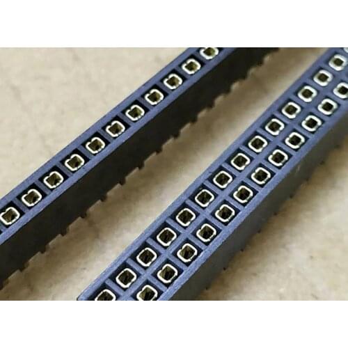 10PCS 2.54mm 1X40P 2x40P Single Double Row Square Female Pin Header Straight 180o plastic height 6.8mm