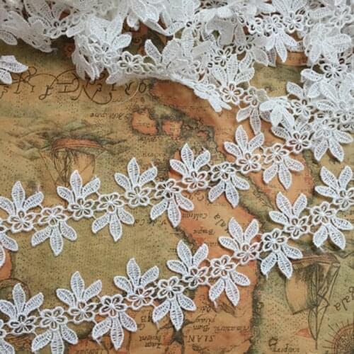10Yards 4cm New Beautiful Venice Venise Floral Water Soluble Fabric DIY Embelishments Boutique Lace Trim For Garment Craft