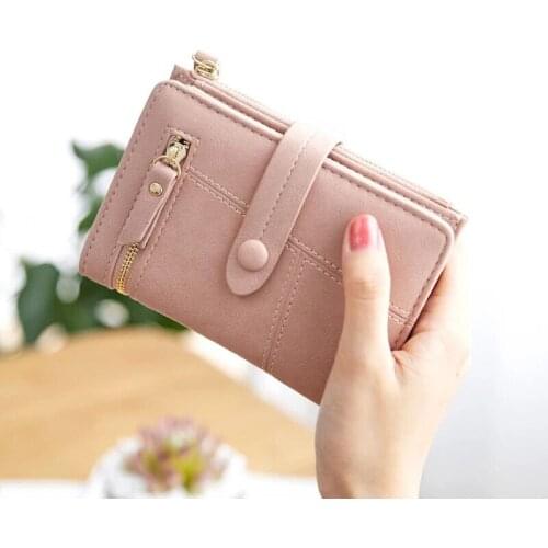 2020 Women Wallet PU Leather Small Coin Card Holders Fashion Lady Long Solid Pocket Purse Clutch Bag
