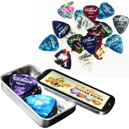 24 Pieces Guitar Picks with one Square Metal Box 3 Kinds Thickness Guitar Accessories Picks Acoustic Electric Plectrums