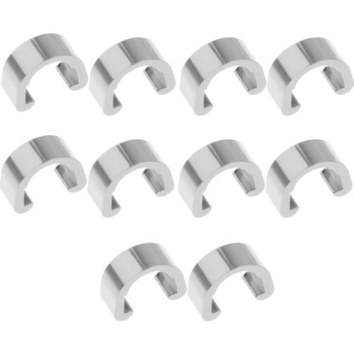 2x 10Pcs Aluminium Bike Brake Cable C Clip Buckle Housing Hose Guide Silver
