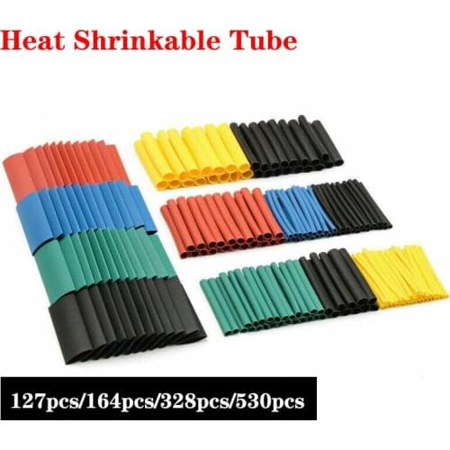 328/530pcs Heat Shrink Set Tube Kit Polyolefin Shrinking Assorted Heat Shrink Tubing Wire Cable Insulated Sleeving Tubing