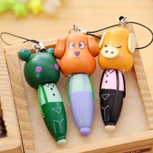 36PCS New Arrival wood Animal Cartoon Ball pen promotional Korea Office Supplies Stationery Carry creative Style Ballpoint Pen
