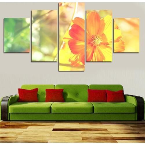 5pcs Abstract Canvas Painting Home Decorative Wall Painting Flower Poster Art Pictures For Living Room 2017 New (Unframed)