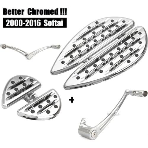 Deep cnc cut footboard chromed floorboards Fits for harley Softail slim fatboy heritage 2000-2017