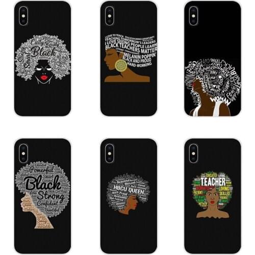Custom Phone Case For Samsung A10 A30 A40 A50 A60 A70 Galaxy S2 Note 2 3 Grand Core Prime Black Woman Natural Hair Words In Afro