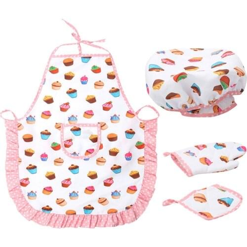 Kids Cooking And Baking Set Kitchen Deluxe Chef Set Costume Pretend Role Play Kit Apron Hat Suit For Boys Girls Baking Gardening