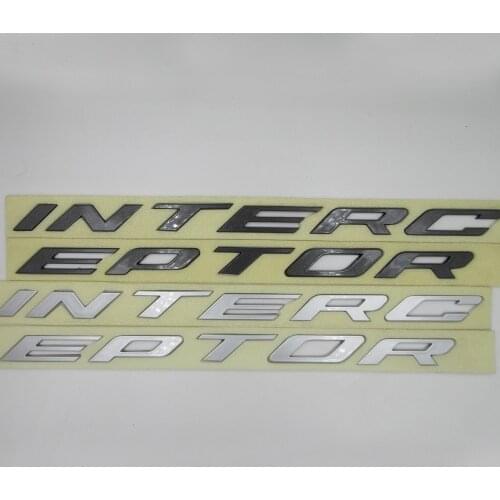 DIY Graphite Grey Matte Silver Hood Emblem 3D INTERCEPTOR Fixed Letter Logo Sticker For Ford Crown Victoria Police Interceptor