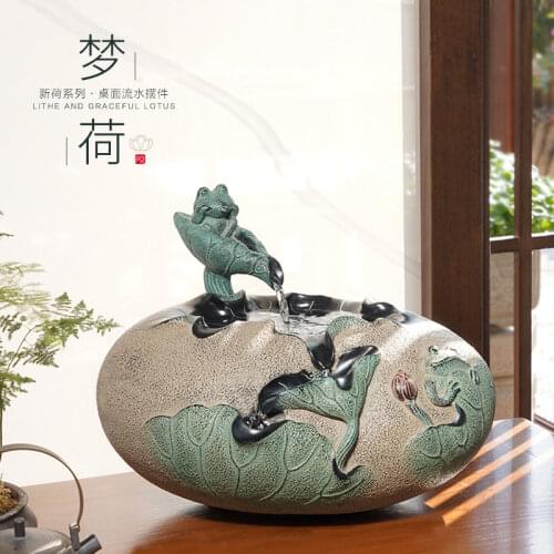 Modern Chinese style water fountain furnishing articles Office desktop fountain landscape cycle furnishing articles