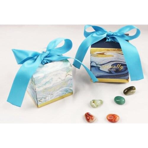 Cardboard Wedding Favor Box and Bags Sweet Gift Candy Boxes Wedding Baby Shower Favors Chocolate Box with ribbon