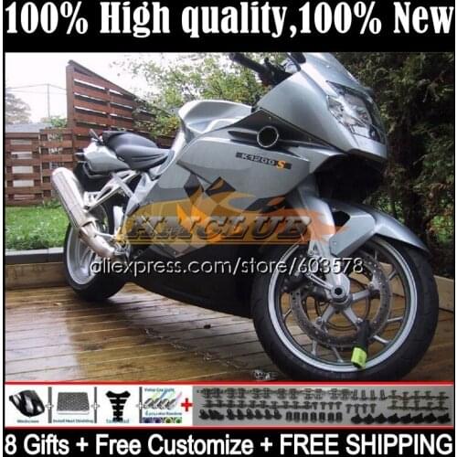 Body For BMW K 1200 S 1200S K1200S 05 06 07 08 09 10 47CL.42 K1200 S K-1200S 2005 2006 2007 2008 2009 2010 Fairing top silver