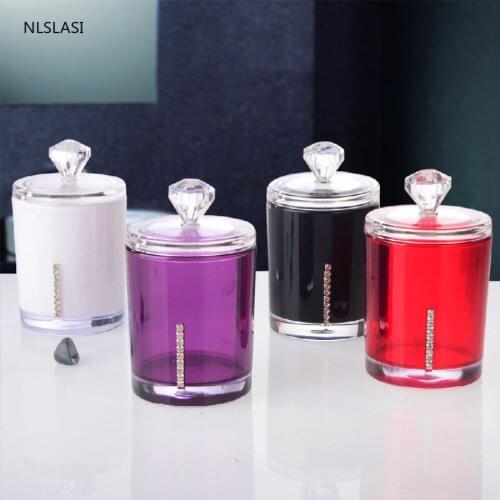 Creative New Acrylic Storage Box Home Bedroom Container Cosmetic Toothpick Makeup Cotton Pad Container with Cover Storage Tools