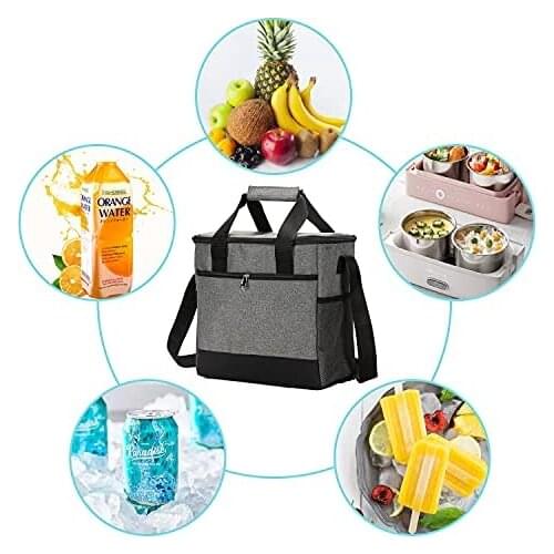 15L Cool Bag Foldable Picnic Bag Lunch Bag Thermal Bag Cooler Bag Insulated Bag Adjustable Shoulder Strap Used for BBQ Camping