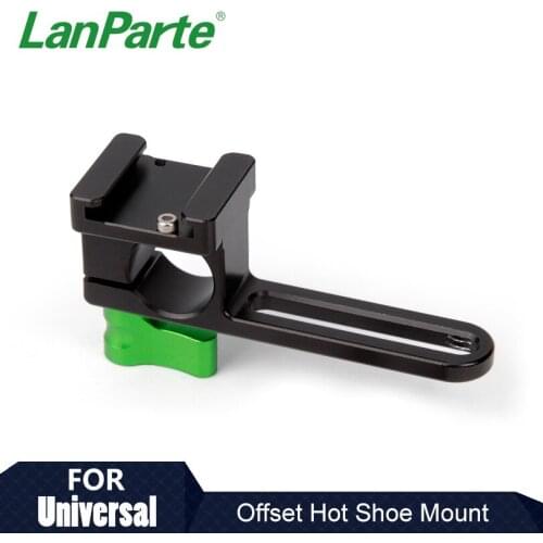 Lanparte Offset Cold / Hot Shoe Mount with 15mm Rod Clamp for DSLR Camera Accessories