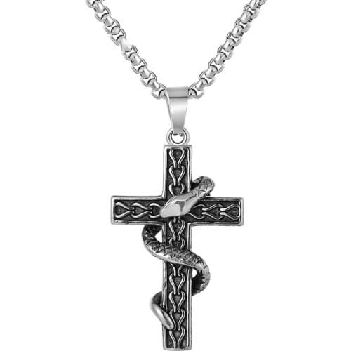 Loredana Exquisite Religious Series Jewelry For Everyone.Retro Meaning Holy Simple Cross Shape Stainless Steel Necklace.XL145