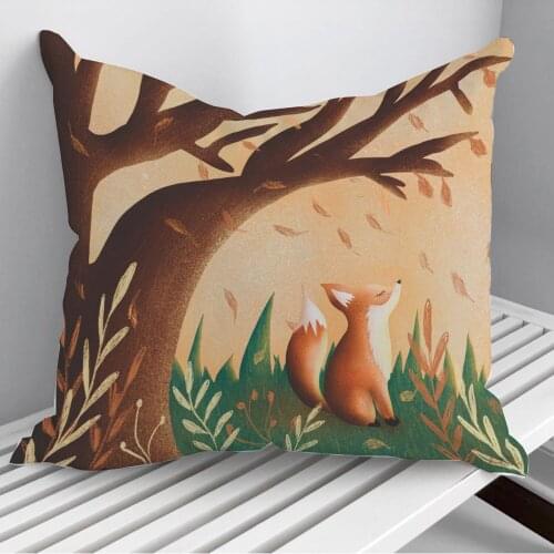 Autumn fox Throw Pillows Cushion Cover On Sofa Home Decor 45*45cm 40*40cm Gift Pillowcase Cojines Dropshipping
