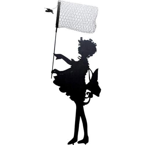 Metal Butterfly Girl Lawn Ornament Stake Outdoor Home Garden Yard Art Decors