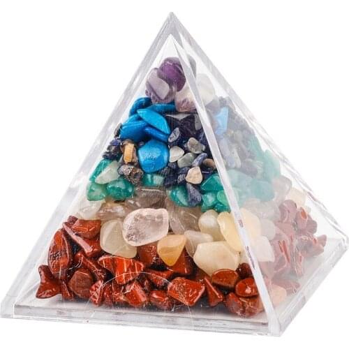 Natural Mixed Crystal Acrylic Pyramid Ore Specimen Office Desktop Small Decoration