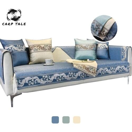 Non-slip Sofa Covers for Living Room Gray Color Chenille Sofa Cushion Couch Cover Modern Minimalist Corner Sofa Towel Seat Pad