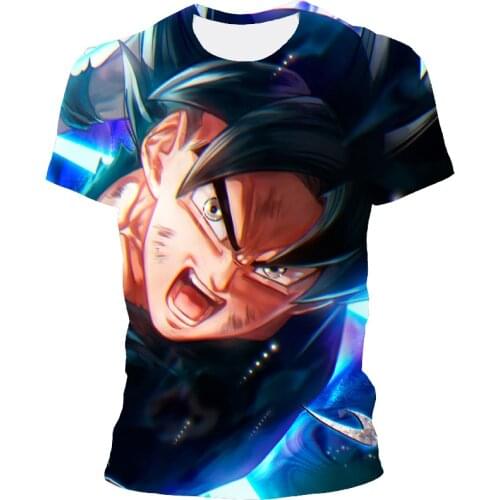 2021 New Tops Fashion Cartoon Anime Mens T-shirt Anime 3DT Round Neck Short Sleeve Summer Casual Fashion Childrens Top