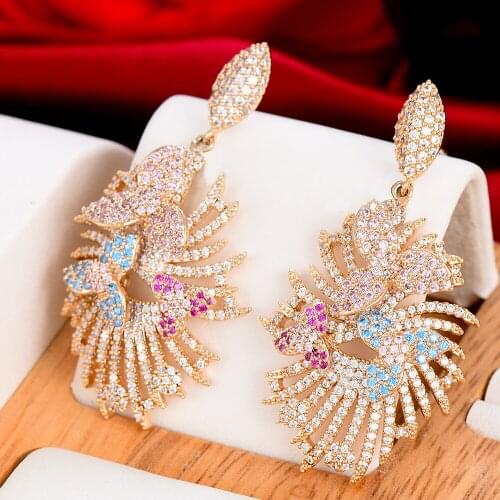 Blachette New Luxury Pave Setting Shiny Crystal Drop Dangle Earrings Great Design AAA+ Cubic Zirconia Fashion Jewelry 2021 New