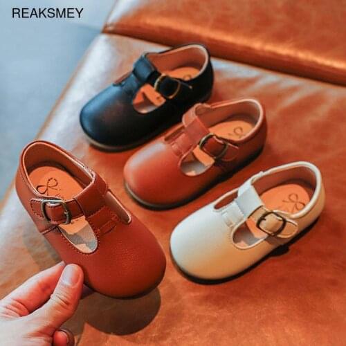 Autumn Girls Leather Shoes Fashion Solid Color Baby Girl Shoes Casual Kids Sneakers Soft Bottom Toddler Shoes Size 21-30 SZ256