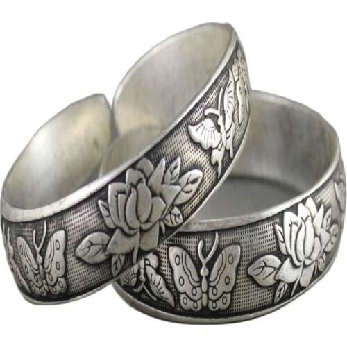 A pair of China beautiful silver bangle Chinese silver Bracelet