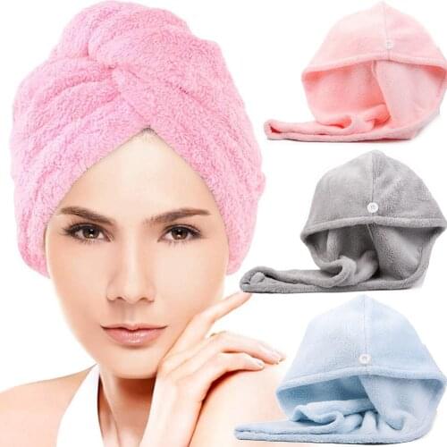 Thick Coral Fleece Hair Drying Cap Headband Super Absorbent Quick-Drying Bath Towel Cap Dry Hair Towel Hair Scarf Headbands