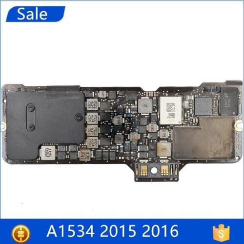 Tested A1534 Motherboard 820-00045-A 820-00244-A For MacBook Retina 12" Logic Board 1.1GHz 1.2GHz 256/512GB 2015 2016 years