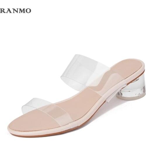 Transparent Sequins Open Toe Slippers Sandals Womens Shoes Casual Slippers Summer Outdoor Slippers Fashion Slippers High Heels