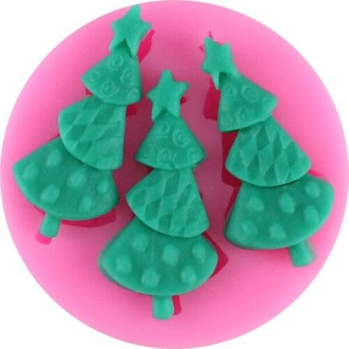 Christmas Trees Molds pine Fondant Chocolate Silicone Mold Candy Moulds for cake decorating tools T0722