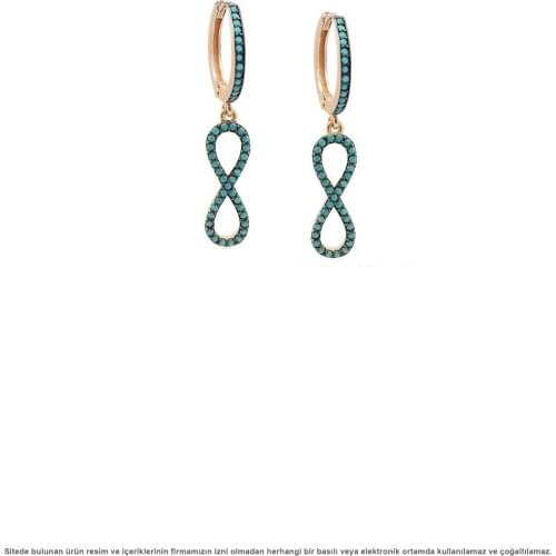 Silver Lady Earrings Infinity Firüze Cubic Zirconia