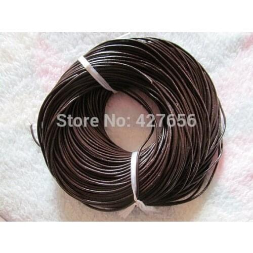 10Yds 2.0mm Black/Brown Genuine Leather Cords String Rope,Jewelry Beading String, For Bracelet & Necklace,DIY Jewelry Accessory