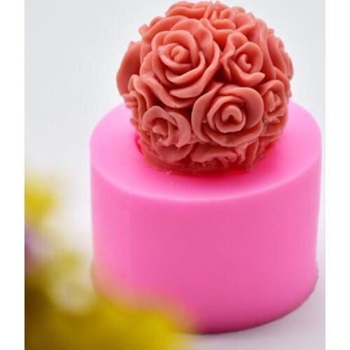 Aouke 3D Rose Silicone Mould Handmade Soap Candle Mould Gummies Mousse Sugar Mould