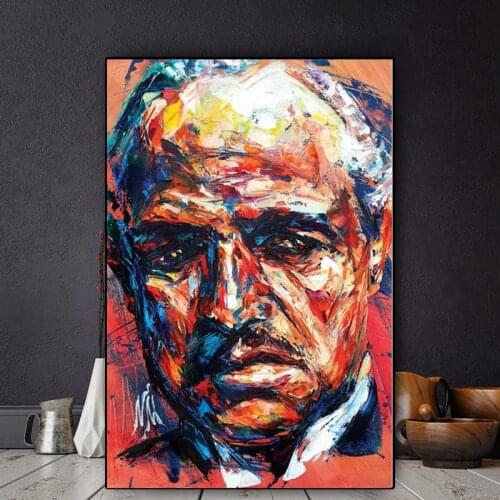 Modern Nordic Canvas Paintings Godfather Abstract Posters and Figure Prints Wall Art Pictures for Living Room Home Decoration
