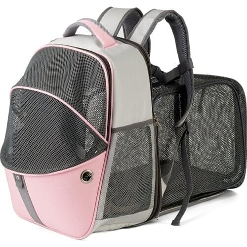 Pet Carrier Bag Portable Mesh Dog Bag Breathable Backpack Extendable Large Capacity Cat Carrying Bag Outdoor Travel Pets Carrier