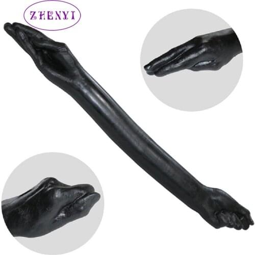 Super Realistic 65cm Long Black Arm Fisting Fist Dilso Huge Double Eeded Dildo Vaginal Anal Plug Sex Toy For Woman Masturbation