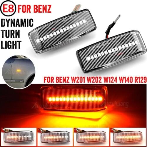 LED Dynamic Turn Signal Side Marker Light Sequential Blinker Lamp For Mercedes-Benz W201 190 W202 W124 W140 R129 SL-CLASS