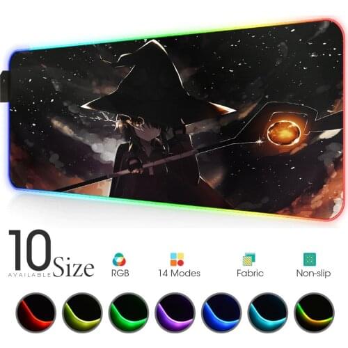 Konosuba Led Mouse Pad RGB Play Mat with Backlight Gloway Gaming Accessories Pads Lights Carpet Mouse Xxl Rgb Alfonbrillas Pad