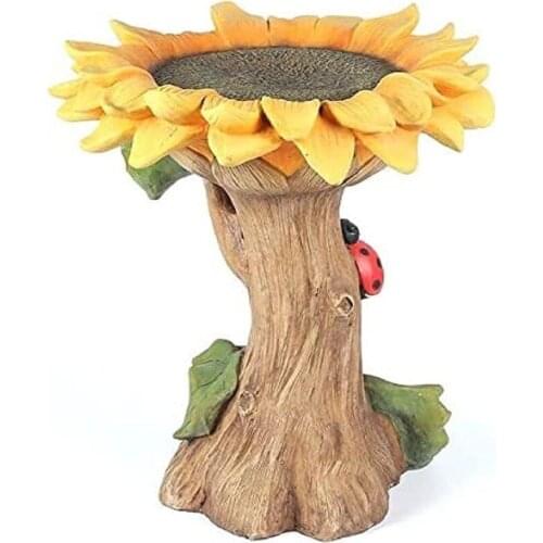 Outdoor Garden Patio Decoration Resin Sunflower Bird Feeder