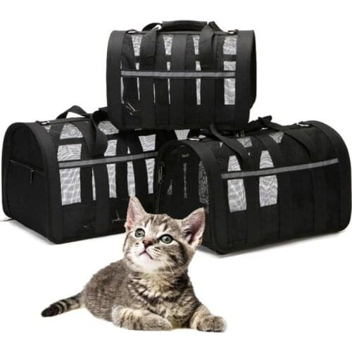 Mesh Breathable Pet Cat Carrier for Cats Reflective Puppy Dog Gatos Carrying Bag Portable Package Cat Supplies transportin perro